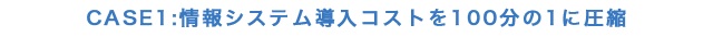 CASE:1情報システム導入コストを100分の1に圧縮